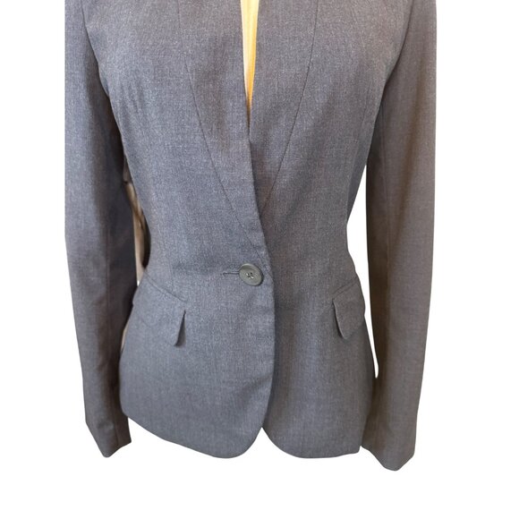 2/$30 ZARA Size 2 Basic Collection Blazer Jacket Dark Navy/Gray - Picture 6 of 14